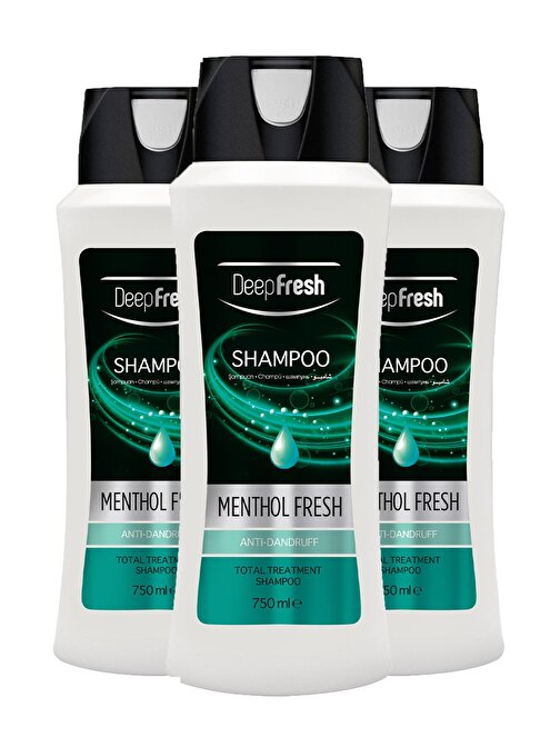 Deep Fresh Mentollü Kepekli Saçlar İçin Şampuan 3 x 750 ml