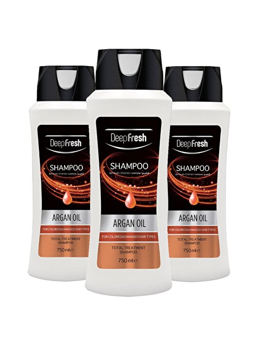 Deep Fresh Argan Yağlı Boyalı Saçlar İçin Şampuan 3 x 750 ml