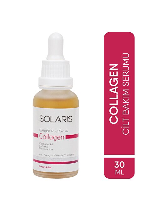Solaris 2% Collagen 0,5% Niacinamide Ve Caffeine Kolajen Serum Yaşlanma Karşıtı 30 ml