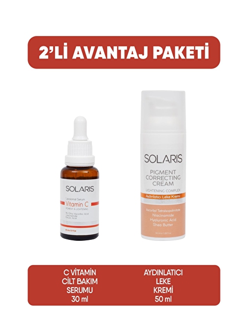 Solaris C Vitamin Cilt Bakım Serumu +Aydınlatıcı Leke Kremi