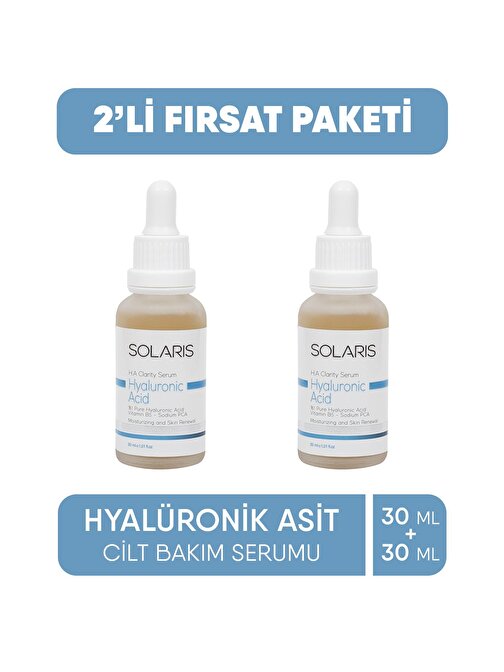 Solaris Hyaluronic Acid Cilt Bakım Serumu 30 ml X2
