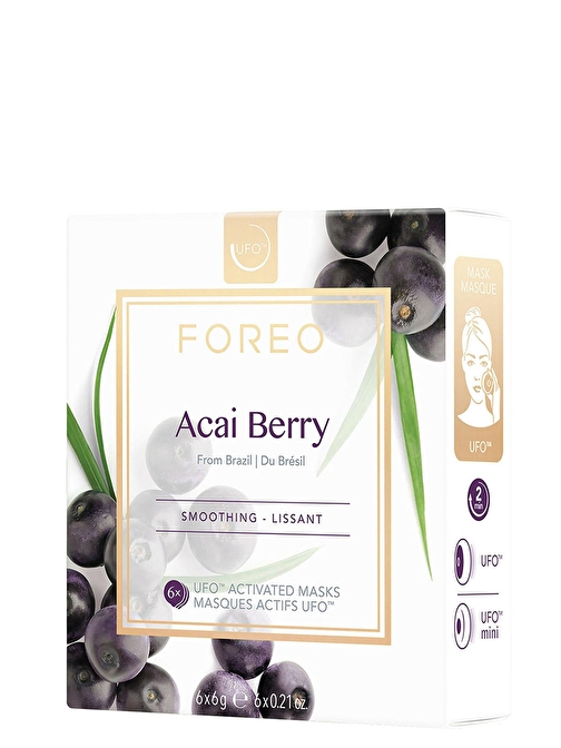 FOREO UFO™ Acai Berry Pürüzsüzleştirici 6'lı Aktif Maske