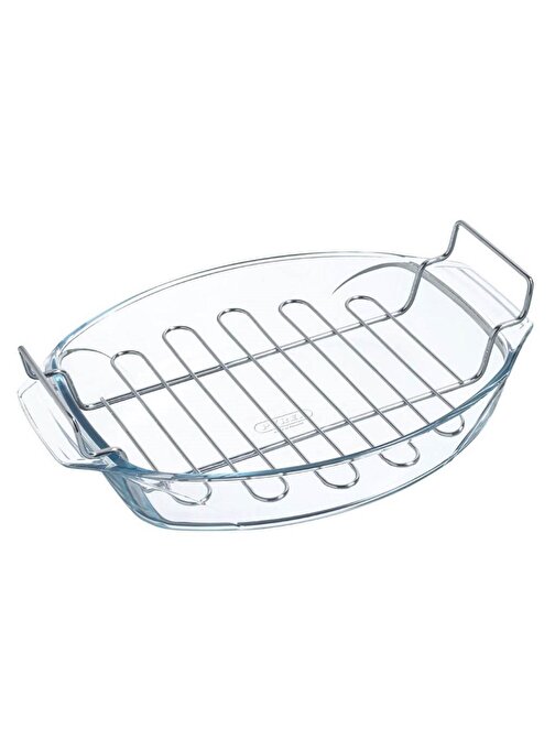 Pyrex 412U000 7043 Izgaralı Oval Fırın Kabı 4 lt