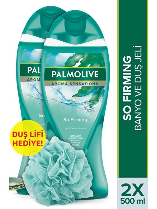 Palmolive Aroma Sensations So Firm Banyo Ve Duş Jeli 500 ml  x 2 Adet + Duş Lifi Hediye