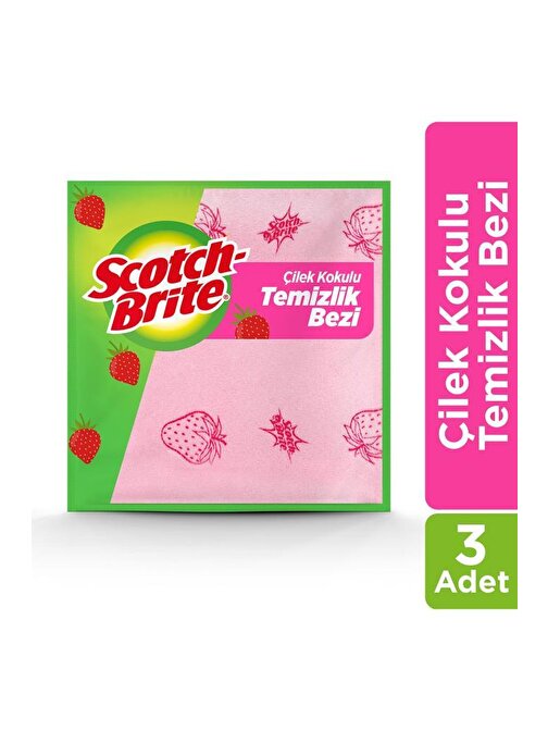 Scotch Brite Tüm Yüzeyler Çilek Kokulu temizlik Bezi Renkli 3'lü