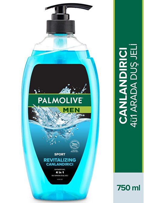 Palmolive Men Sport Canlandırıcı 4'Si 1 Arada Vücut Ve Saç İçin Duş Jeli Ve Şampuan 750 ml