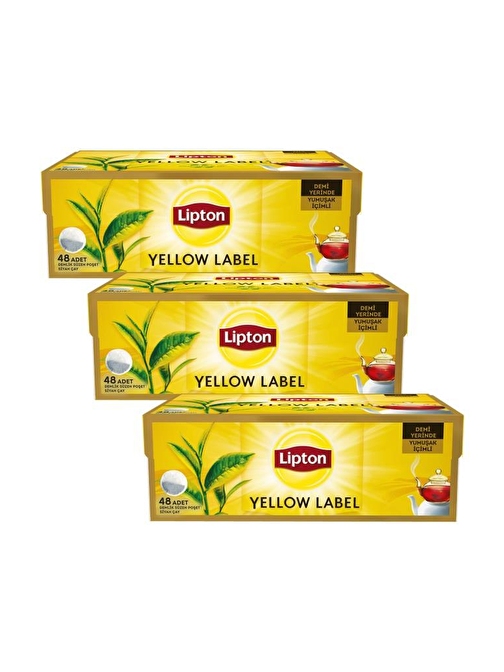 Lipton Yellow Label Demlik Poşet Çay 48'li 3 Adet