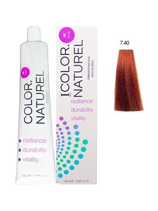 Color Naturel Kalıcı Saç Boyası 100 ml 7.40 Doğal Bakır