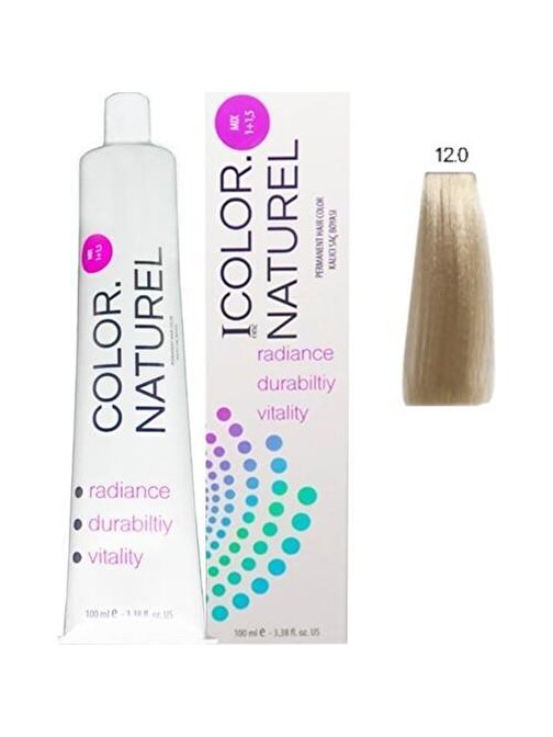 Color Naturel Kalıcı Saç Boyası 100 ml 12.0 Doğal Platin