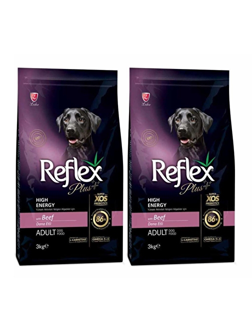 Reflex Plus Yüksek Aktiviteli Dana Etli Yetişkin Köpek Maması 3 Kg 2 Adet