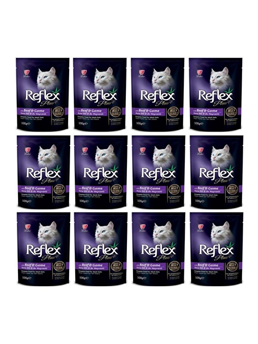 Reflex Plus Kuzu Etli Ciğerli Kedi Konservesi 100 gr 12 Adet