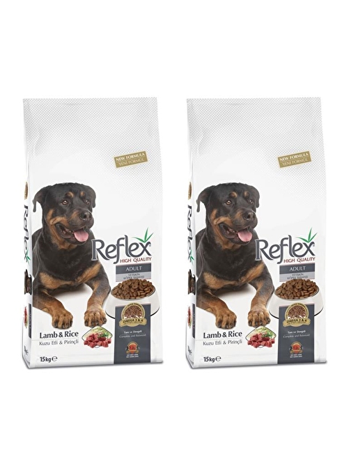 Reflex Adult Dog Kuzu Etli & Pirinçli Yetişkin Köpek Maması 15 Kg 2 Adet