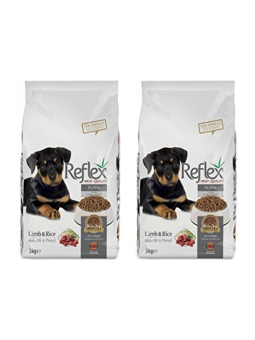 Reflex Kuzu Etli Ve Pirinçli Yavru Köpek Maması 3 Kg 2 Adet