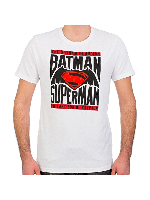 Batman v Superman Beyaz Erkek T-Shirt