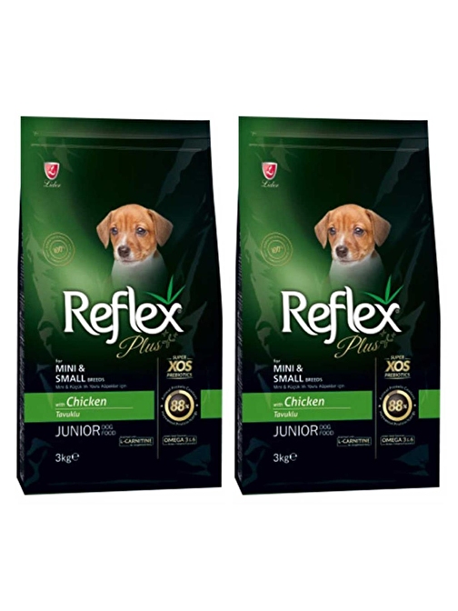 Reflex Plus Küçük Mini Irk Tavuklu Yavru Köpek Maması 3 Kg 2'Li Set