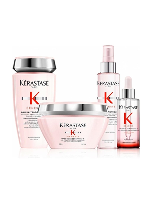 Kerastase Genesis Dökülme Önleyici Şampuan 250 ml + Maske 200 ml + Thermique Sprey 150 ml + Fortifiant Serum 90 ml