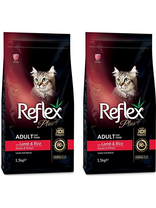 Reflex Plus Kuzu Etli Yetişkin Kedi Maması 1,5 Kg 2'Li Set
