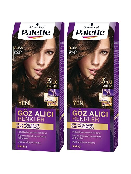 Palette Yoğun Göz Alıcı Renk Saç Boyas 3-65 Çikolata Kahvex 2 Paket