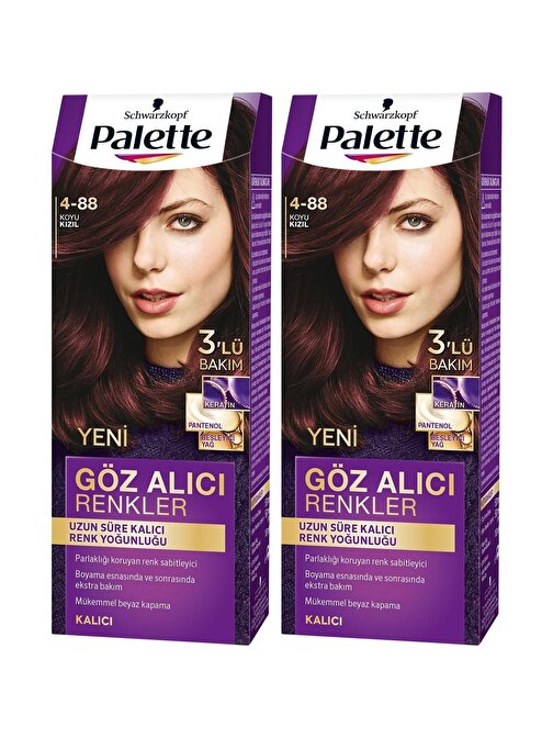 Palette Göz Alıcı Renkler Set Boya 4-88 Koyu Kızıl 2 Adet