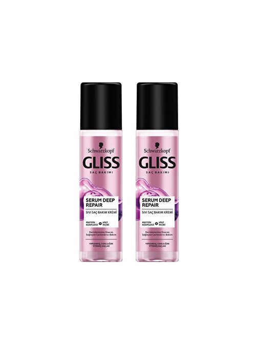 Gliss Serum Deep Repair Onarıcı Durulanmayan Sıvı Saç Kremi 200 ml X 2 Adet