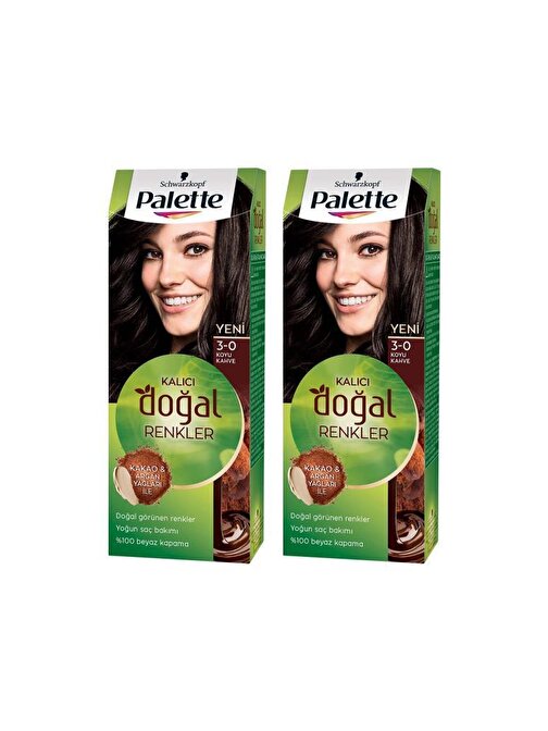 Palette Kalıcı Doğal Renkler Saç Boyası 3.0 Koyu Kakao X 2 Adet