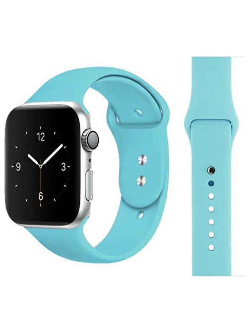 Coverzone Apple Watch 44 mm En Kaliteli Termoplastik Akıllı Saat Kordonu Turkuaz