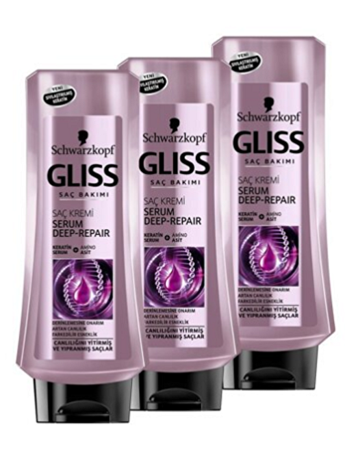 Gliss Serum Deep Repair Saç Kremi 360 ml x 3 Adet