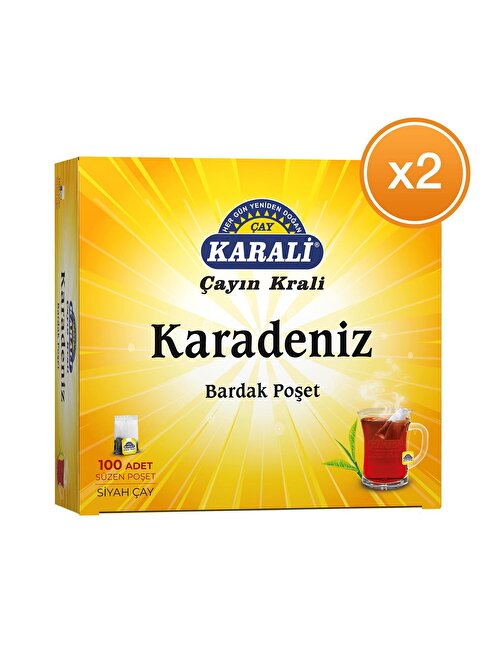 Karali Karadeniz Bardak Poşet Çay 100'lü x 2 Paket