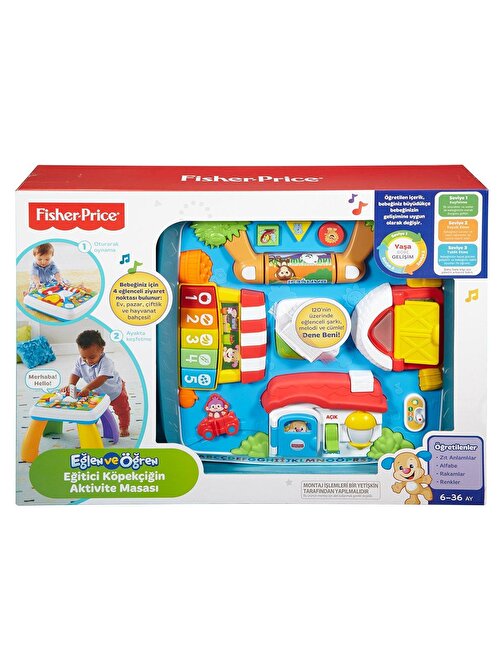 DRH44 Fisher-Price® Yaşa Göre Gelişim Eğitici Köpekçiğin Aktivite Masası / Türkçe ve İngilizce / Eğlen ve Öğren