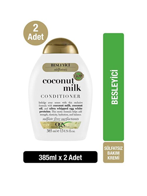 Ogx Besleyici Coconut Milk Sülfatsız Saç Bakım Kremi 385 Ml X2