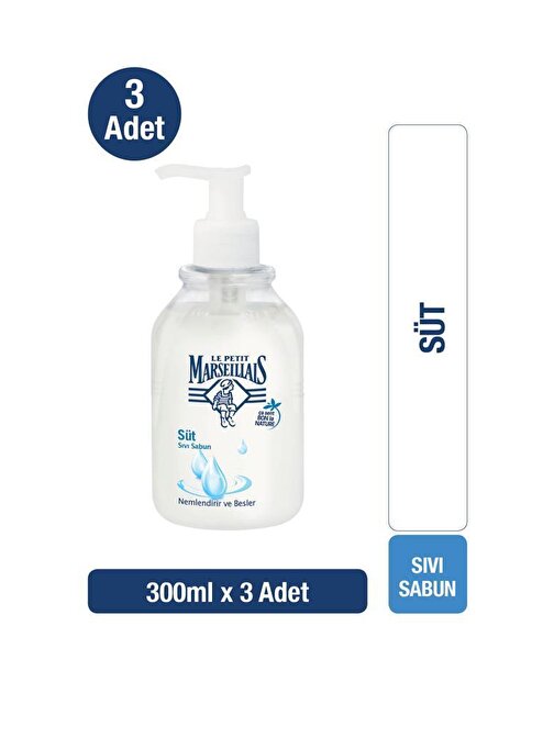 Le Petit Marseillais Süt Sıvı Sabun 300 ml x3