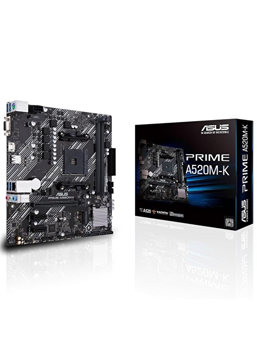 Asus Prime A520M-K AM4 DDR4 4400 mhz mATX Masaüstü Bilgisayar AMD Uyumlu Anakart