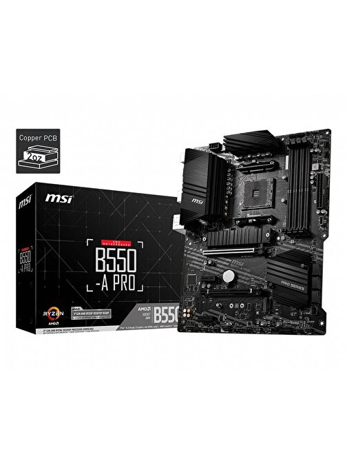 MSI B550-A Pro AM4 DDR4 4400 mhz ATX Masaüstü Bilgisayar AMD Uyumlu Anakart