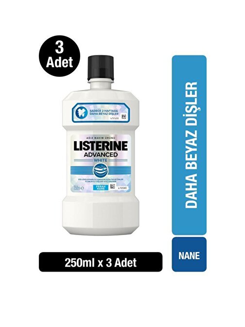 Listerine White Hafif Tat Nane Aromali Ağiz Bakim Suyu 3 x 250 ml