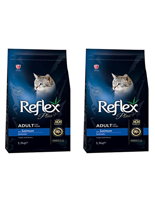 Reflex Plus Somon Balıklı Yetişkin Kedi Maması 1,5 Kg 2'Li Set