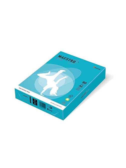 Maestro A4 Renkli Fotokopi Kağıdı Ab48 Koyu Mavi 80Gr 1 Koli 5 Paket
