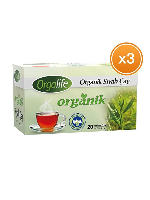 Orgalife Organik Bardak Poşet Siyah Çay 20'li x 3 Paket