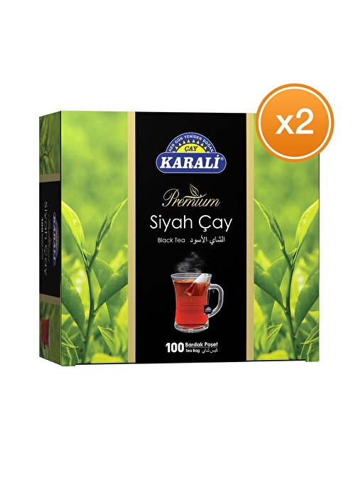 Karali Premium Bardak Poşet Siyah Çay 100'lü x 2 Paket