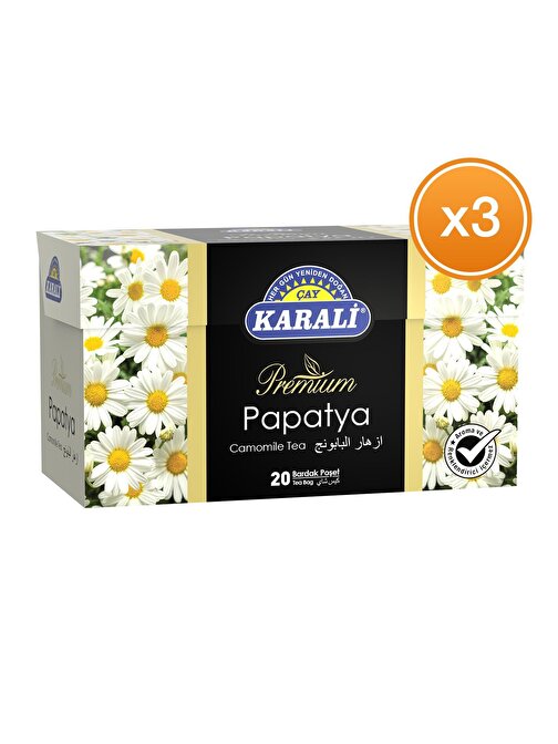 Karali Bardak Poşet Bitki Çayı Papatya 20'li x 3 Paket