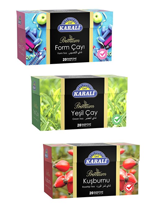 Karali Bardak Poşet Bitki Çayı Form Paketi 20'li x 3 Paket