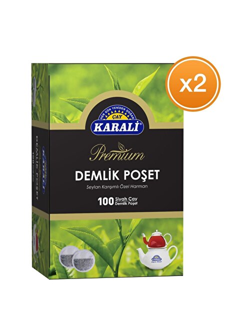 Karali Premium Demlik Poşet Siyah Çay 100x3,2 gr x 2 Paket