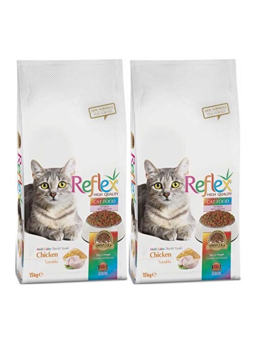 Reflex Multi Color Tavuklu Yetişkin Kedi Maması 15kg 2 Adet