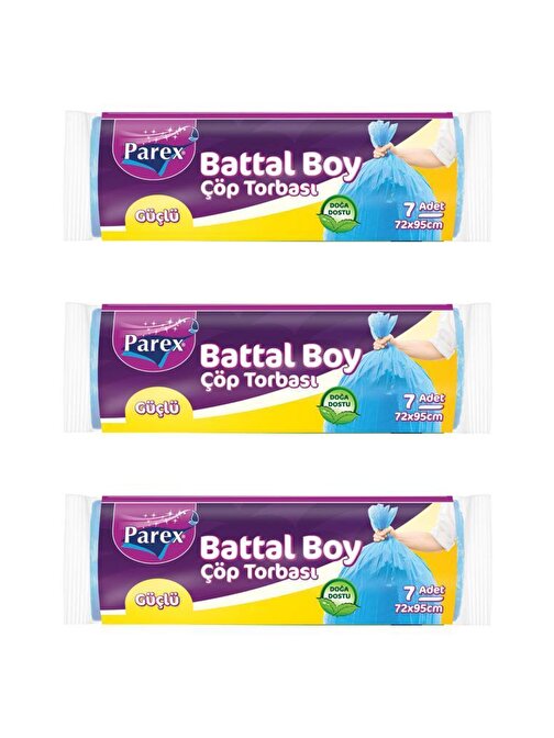 Parex Güçlü Çöp Torbası Battal Boy 3'lü Paket