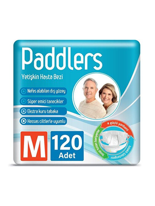 Paddlers Yetişkin Hasta Bantlı Bez Medium 30 x 4 li Koli (120 Adet)