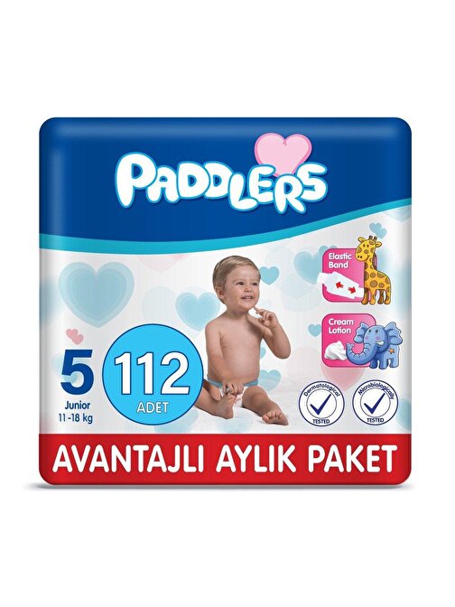 Paddlers 11 - 18 kg 5 Numara Bebek Bezi 112 Adet Aylık Paket