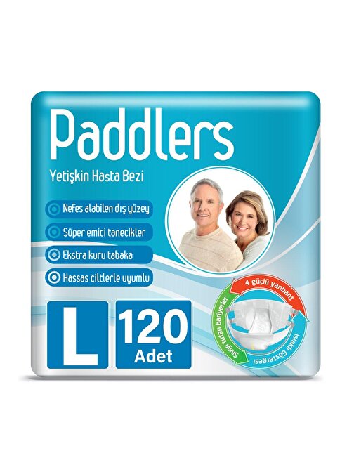 Paddlers Yetişkin Hasta Bantlı Bez Large 30 x 4 li Koli (120 Adet)