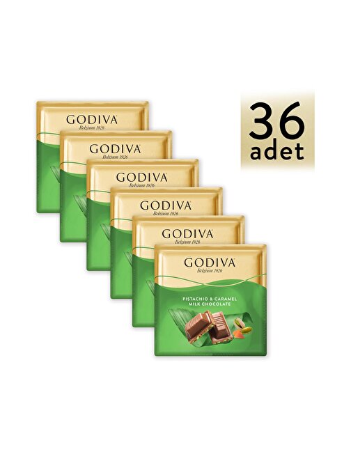 Godiva Kare Antep Fıstıklı Karamel 60 gr x 36 Adet