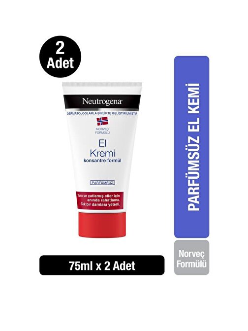 Neutrogena Norveç Formülü El Kremi Parfümsüz 75 ml x 2 Adet