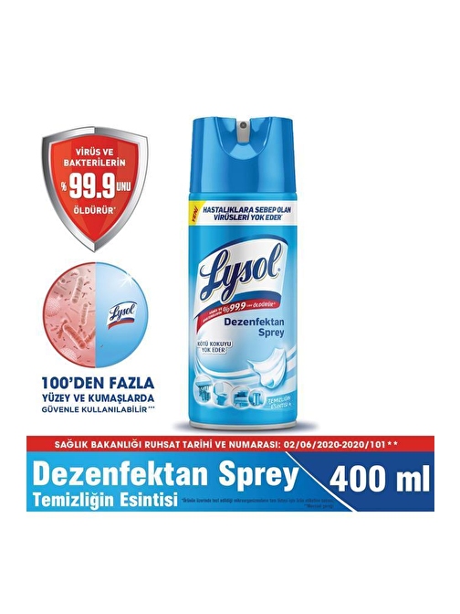 Lysol Dezenfektan Sprey Temizliğin Esintisi Yüzeyler İçin 400 ml