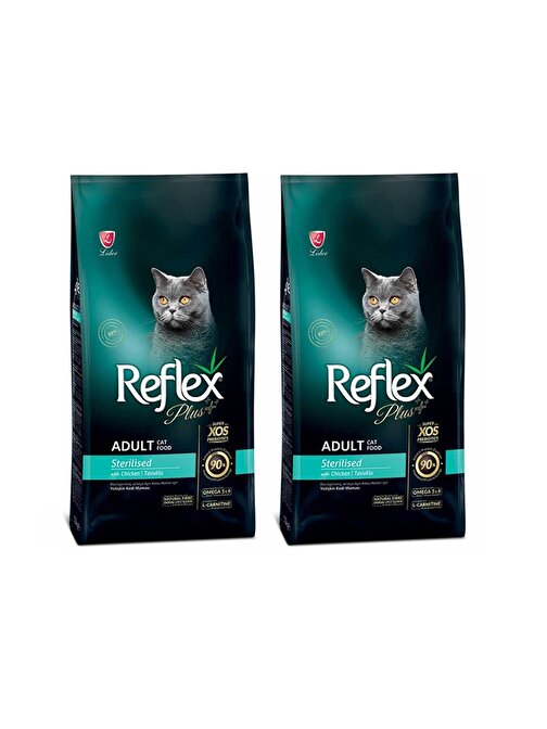 Reflex Plus Tavuklu Sterilised Yetişkin Kedi Maması 1,5 Kg 2'Li Set
